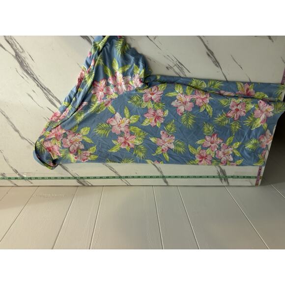 Auth POLO by RalphLauren Blue Light Green Multi Men's Polo Shirt XXL Beach - Picture 8 of 9